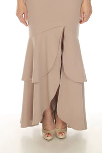 Joseph Ribkoff - Off-shoulder Tiered Hem Evening Dress