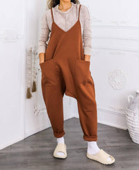 Surelymine - Harem Pocket Jumpsuit Relaxed Fit One-piece