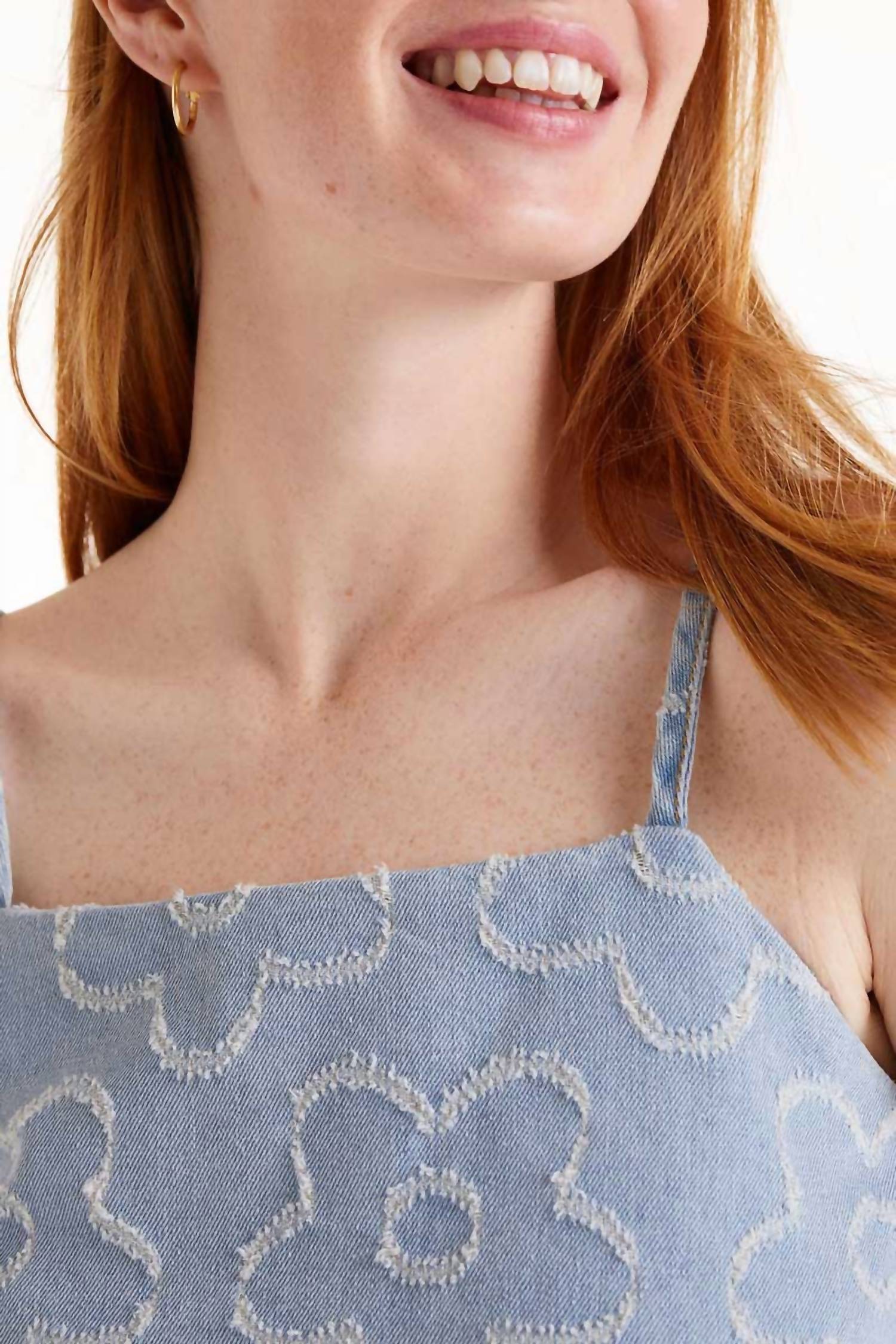 Compania Fantastica - Denim Daisies Top
