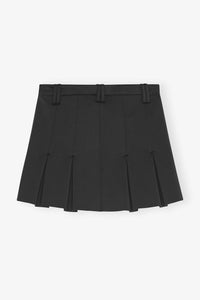 Ganni - Scuba Neoprene Pleated Mini Skirt