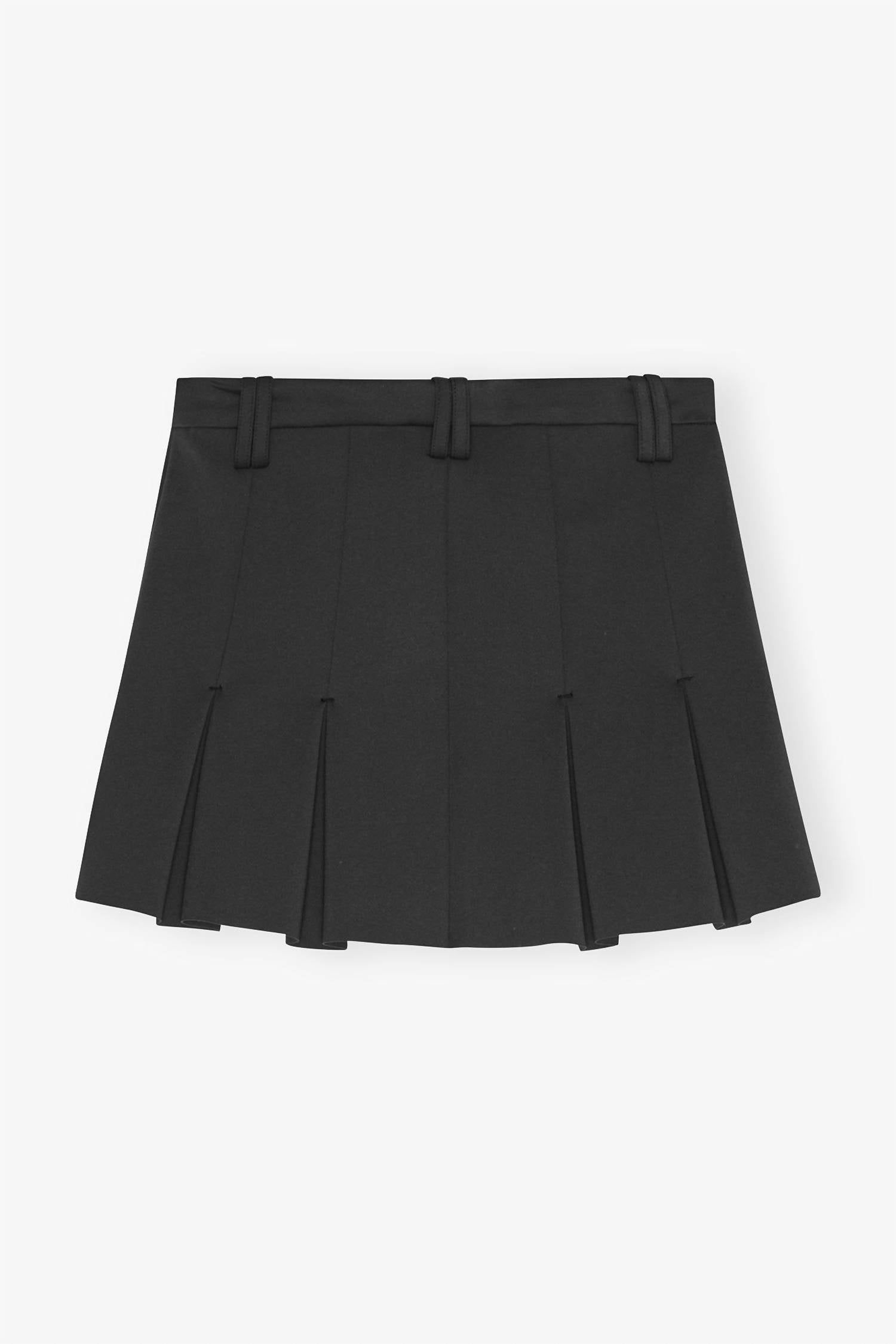 Ganni - Scuba Neoprene Pleated Mini Skirt