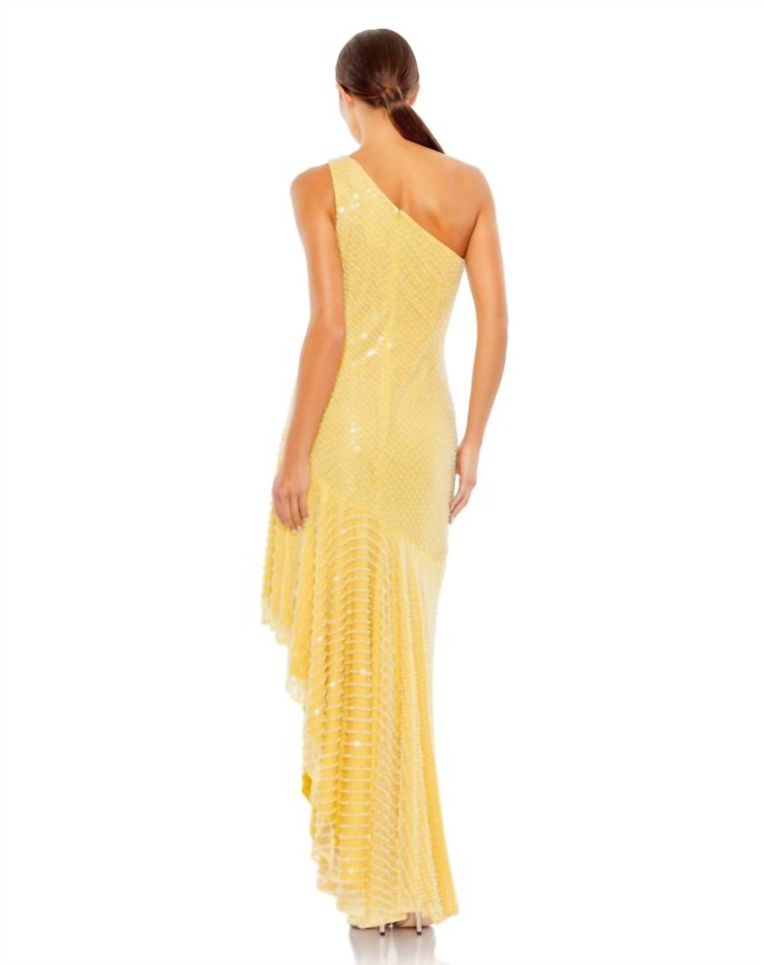 Mac Duggal - One Shoulder Asymmetrical Hem Dress