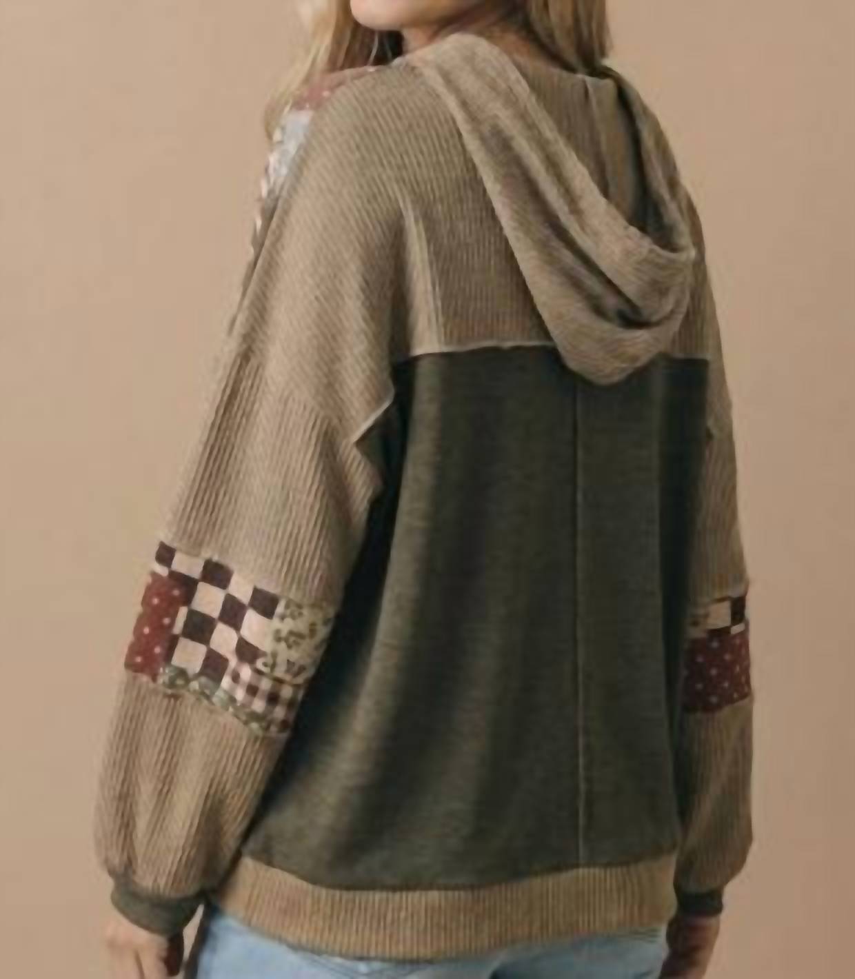 Haptics - Vintage Patchwork Hooded Shacket