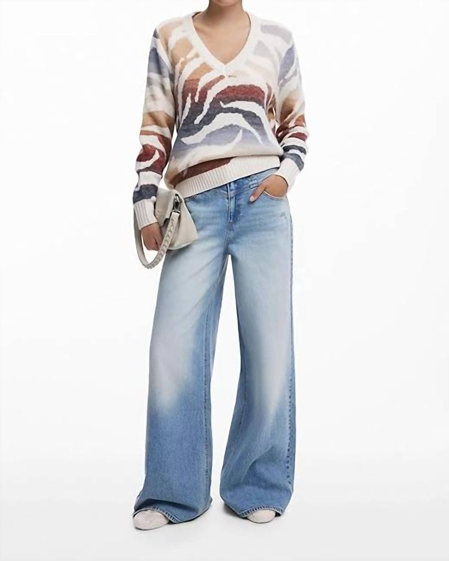 Desigual Jers Wasilla Thick Gauge Sweater in cream - women's sweater - view 4