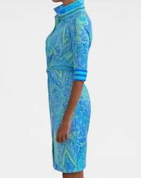 GRETCHEN SCOTT Twist & Shout Grand Bazaar Dress in aqua perwinkle lime - women's dress - alternate view