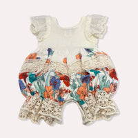Haute Baby - Girl's Short Sleeve Red Roses Romper