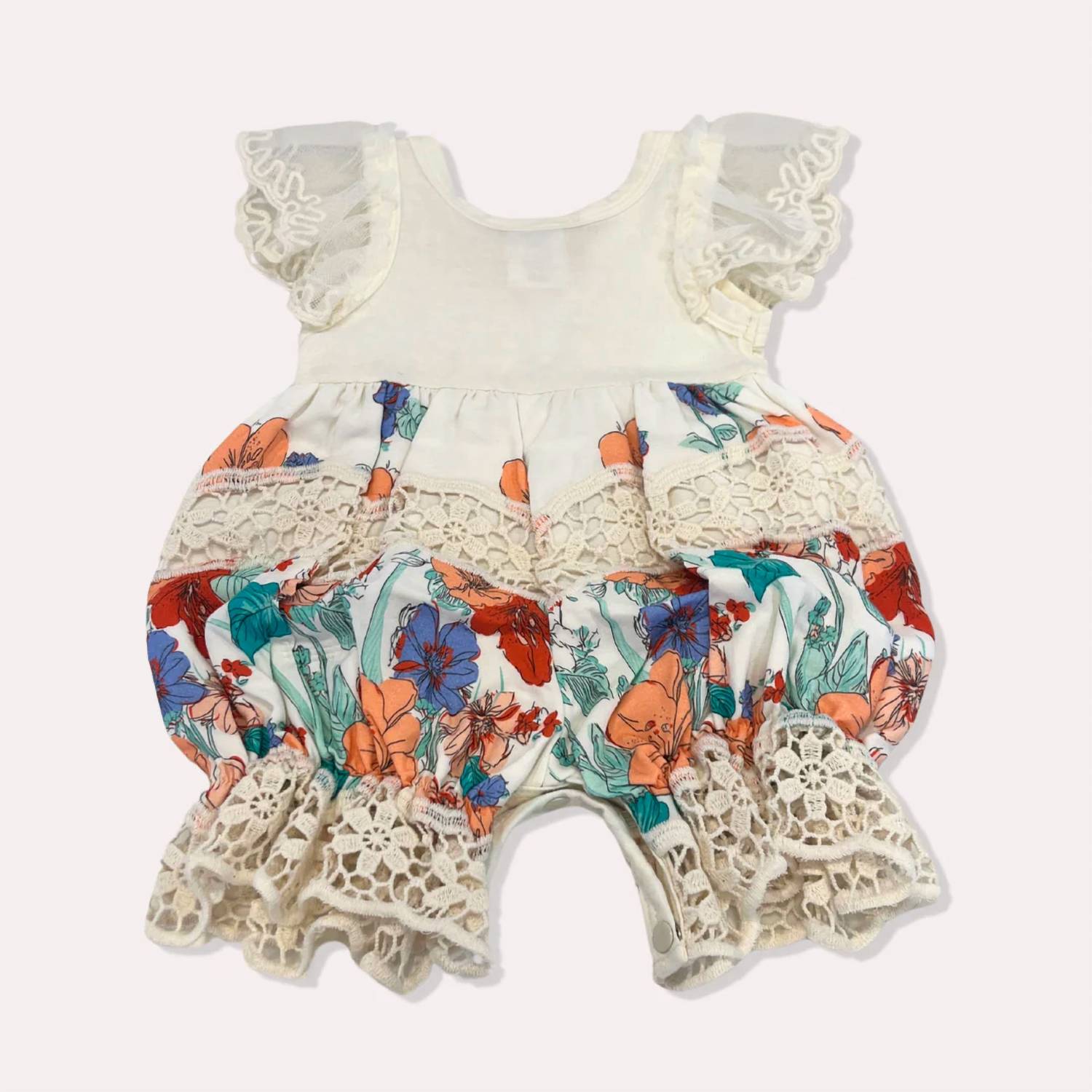 Haute Baby - Girl's Short Sleeve Red Roses Romper
