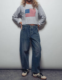 Urban Daizy - Dirty Wash Barrel Leg Jeans