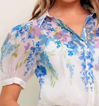 Flying Tomato - Charlotte Printed Chiffon Blouse