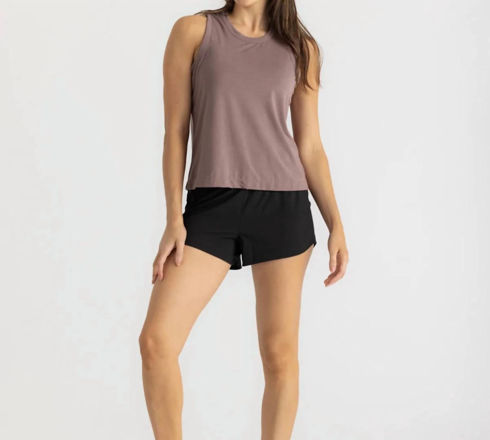 FREE FLY Women's Breeze Active Short - 3" in black - women's shorts
