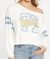 Chaser - LOVE KNIT CROPPED LONG SLEEVE DROP SHOULDER BATWING PULLOVER