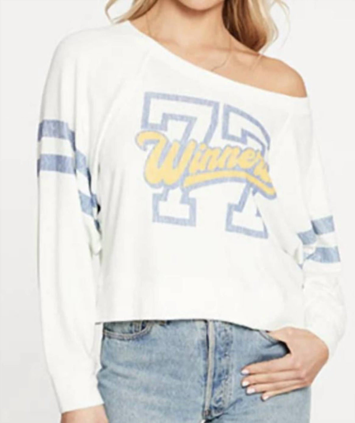 Chaser - LOVE KNIT CROPPED LONG SLEEVE DROP SHOULDER BATWING PULLOVER