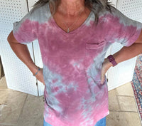 Sew In Love - Tie Dye Tee With Pocket Shirt