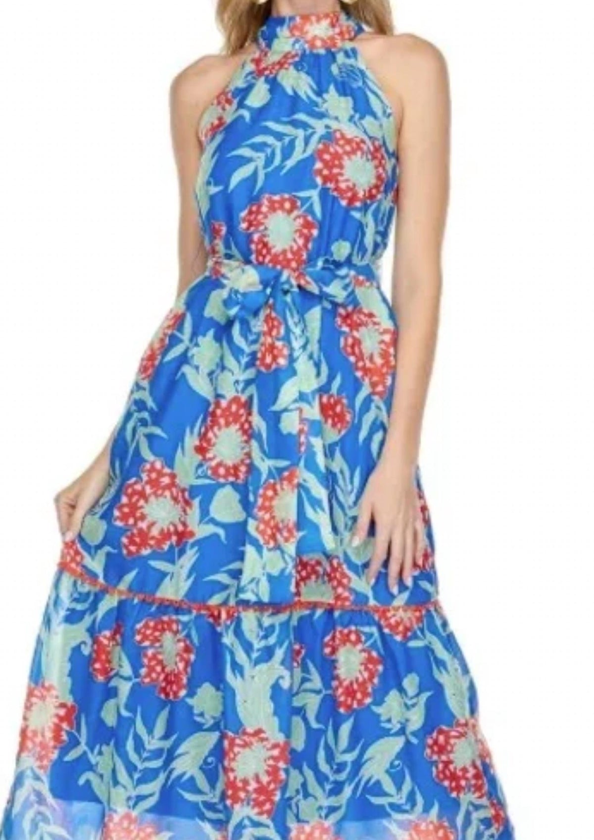Jade - Trimmed Halter Maxi Dress