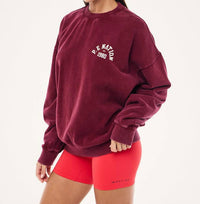 P.E. NATION Swerve 2.0 Sweat Oversized Fit in washed cabernet - women's top - view 4