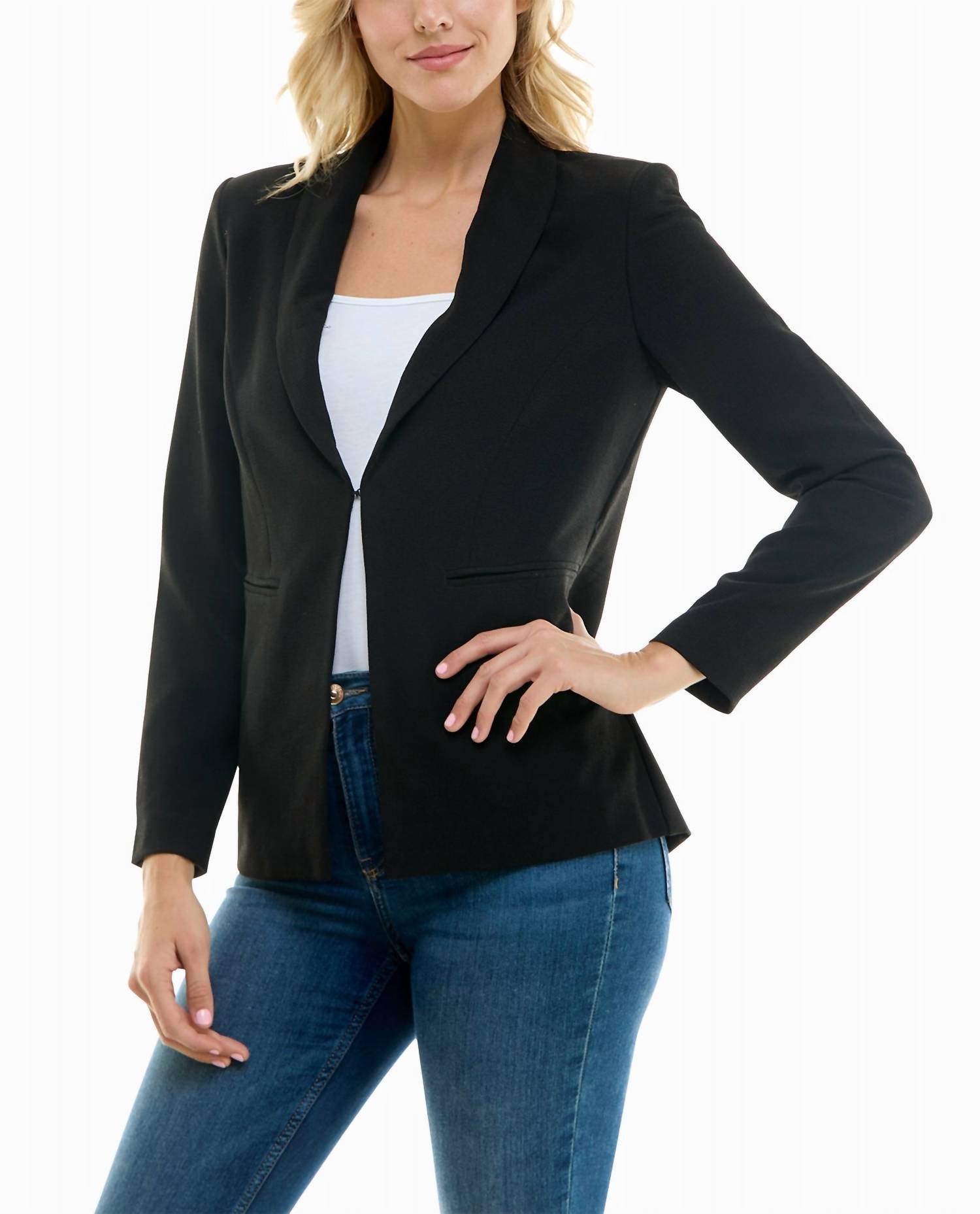 Nicole Miller - Isla Stretch Crepe One Button Blazer