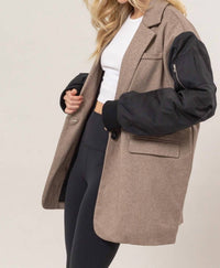 Hyfve - Herringbone Mixed Media Coat