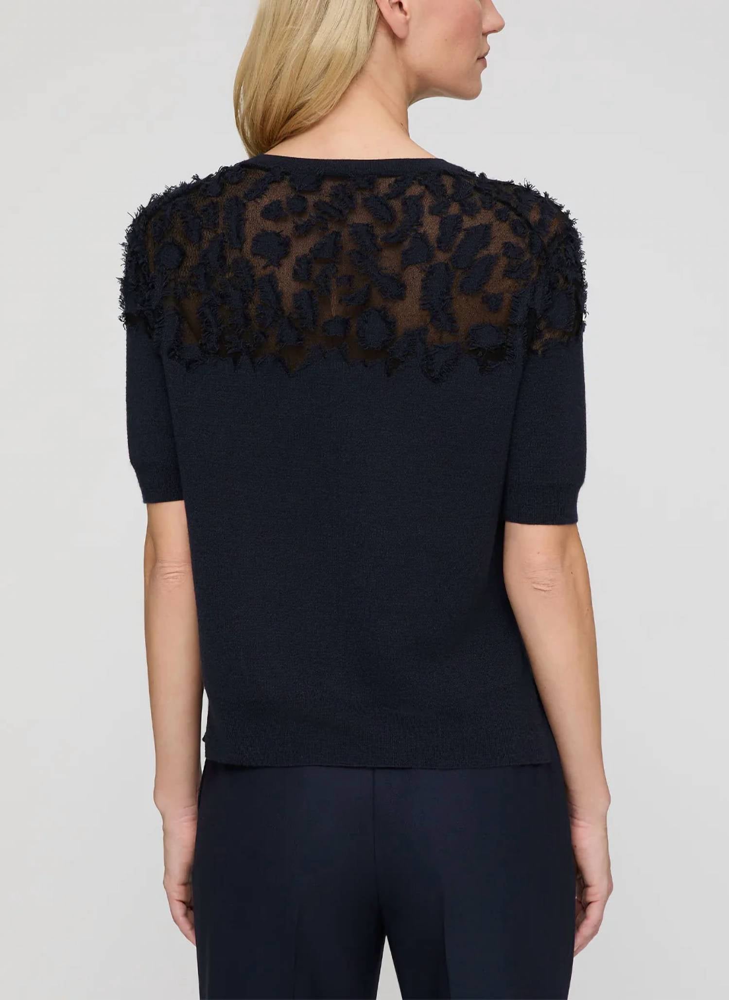 Lafayette 148 - Fine Gauge Cashmere Sheer Jacquard Pullover