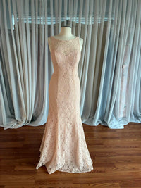 MORILEE Women's Full-Length Lace Dress in blush - women's dress