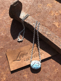 Love Token - Women's Single Choker Turquoise Necklace