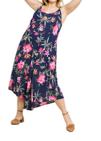 umgee Blooming Beauty Floral Jumpsuit in navy - women's pants - view 4