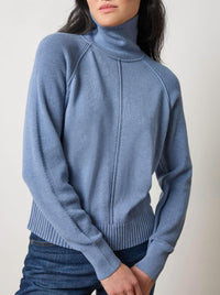 Lilla P Relaxed Turtleneck Sweater in bluebell 2 - women's sweater