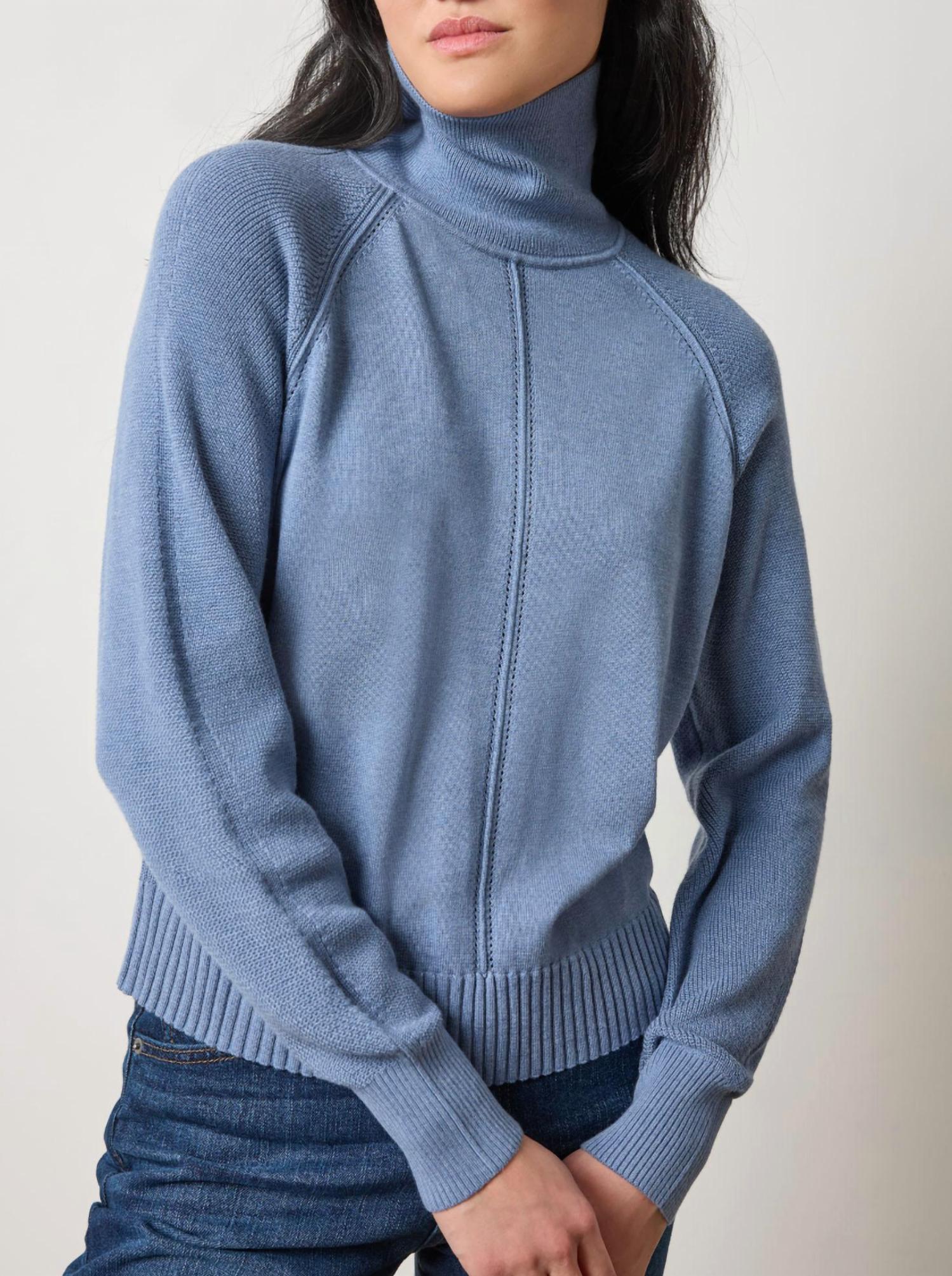 Lilla P Relaxed Turtleneck Sweater in bluebell 2 - women's sweater