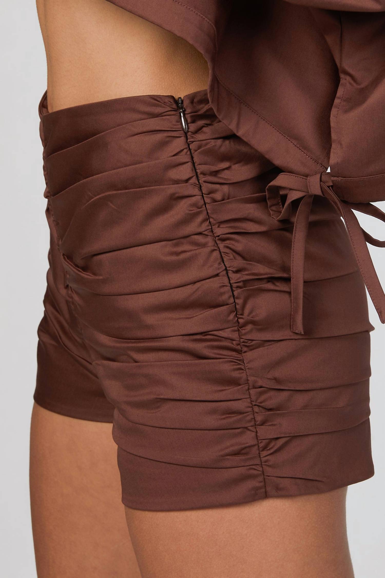 RUCHED MINI SHORTS