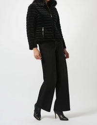 Joseph Ribkoff - Velvet Faux Fur Puffer Jacket