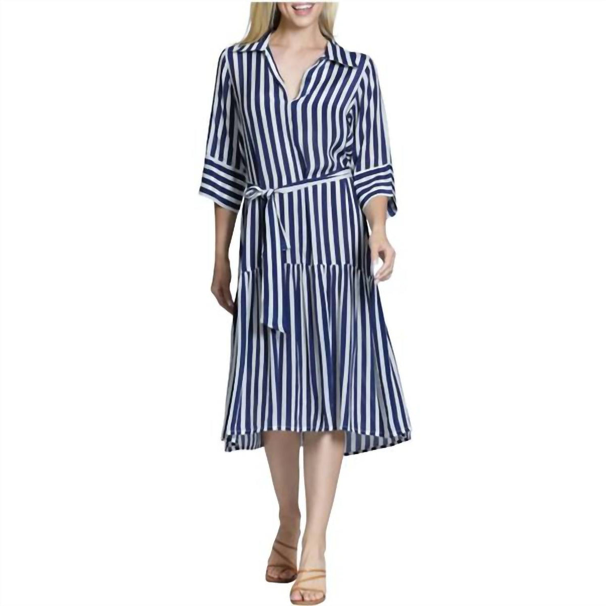 Apny - Women's Half Placket Dress