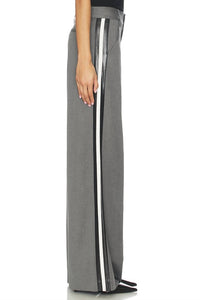 alice + olivia Stu Ultra Baggy Pants in storm grey black - women's pants - alternate view