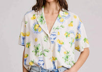 Flat White - Italia Lemon Button Down Top