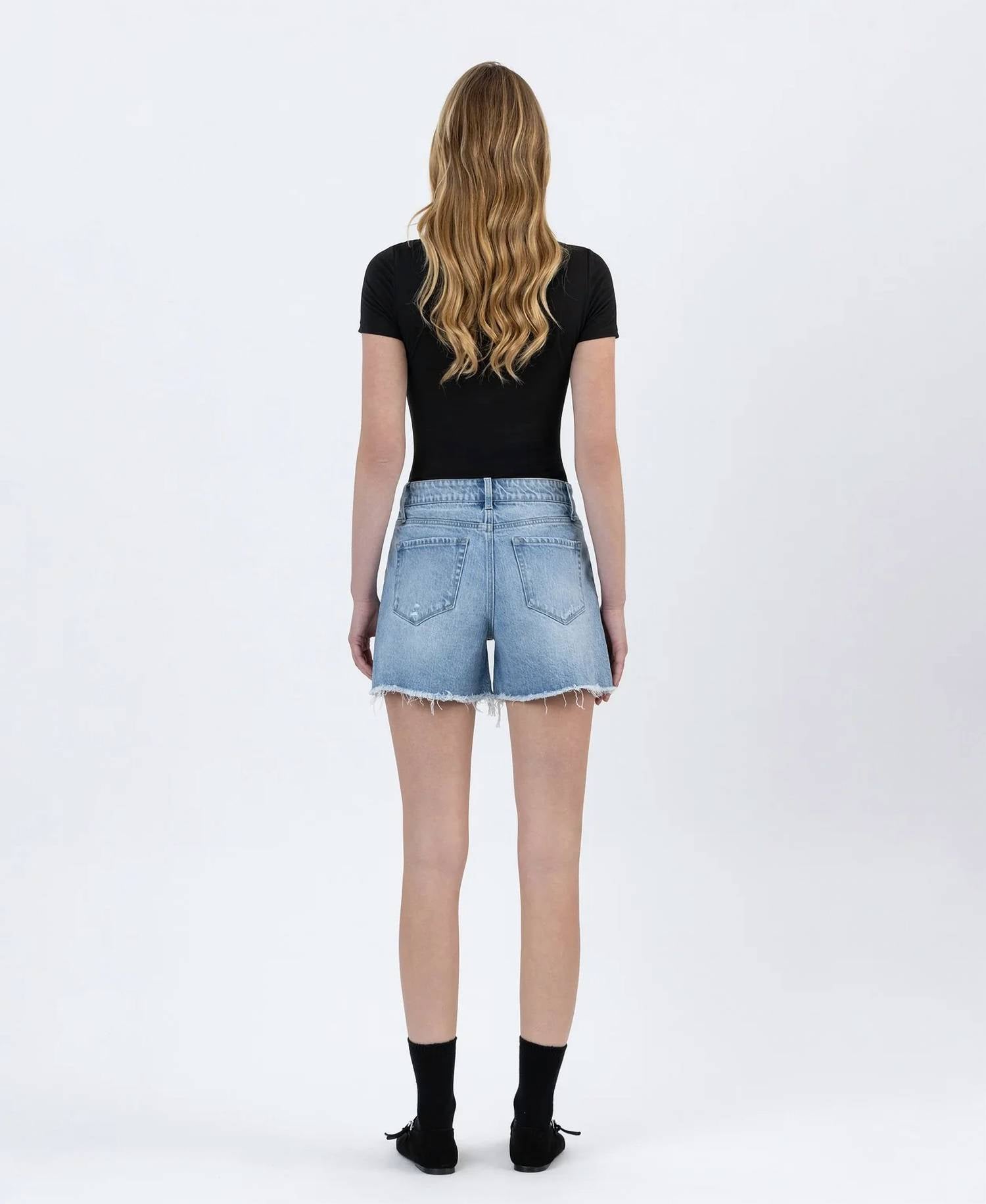 Vervet By Flying Monkey - High Rise Boyfriend Denim Shorts