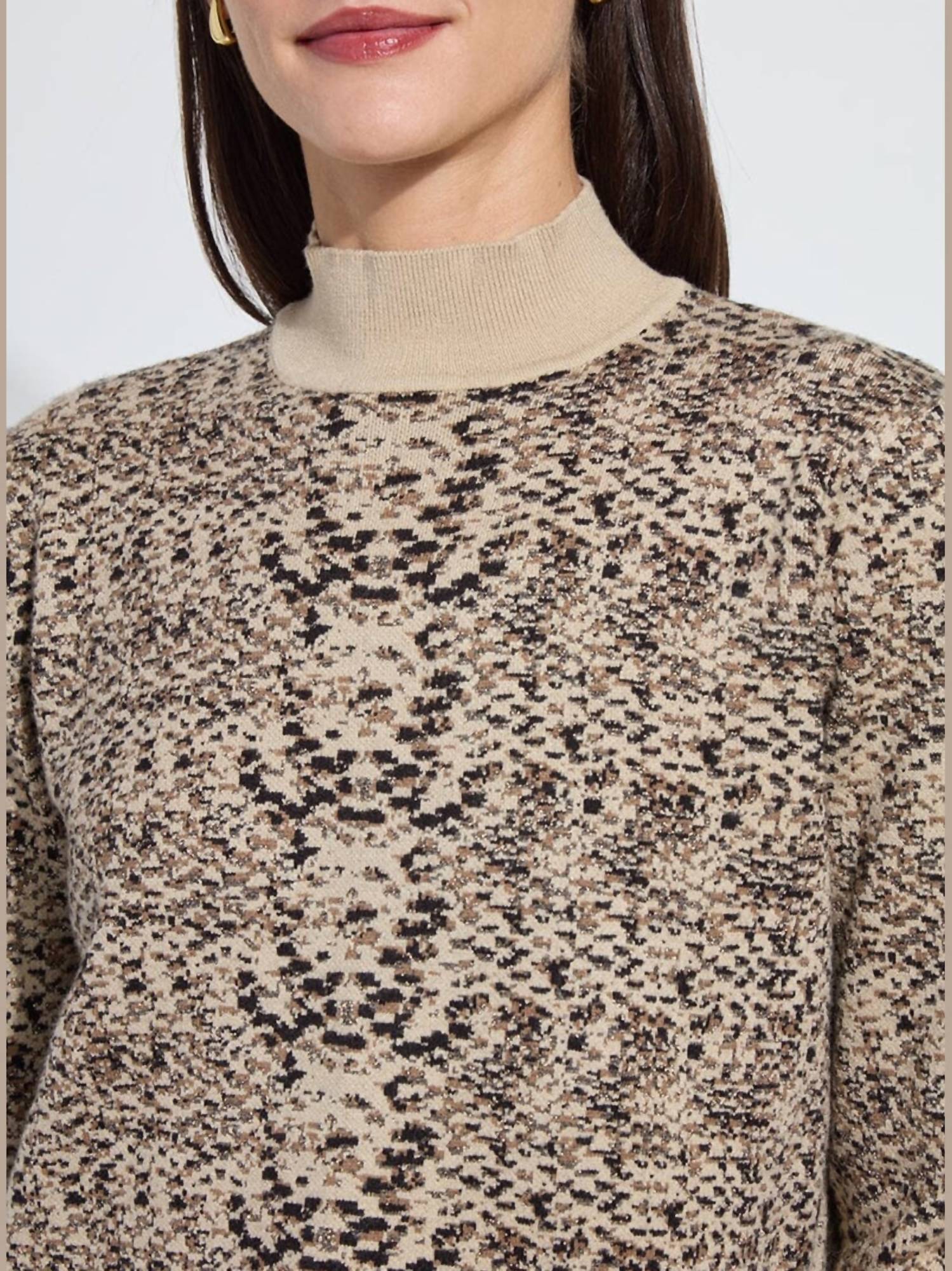 Lysse - Declan Mock Neck Jacquard Sweater