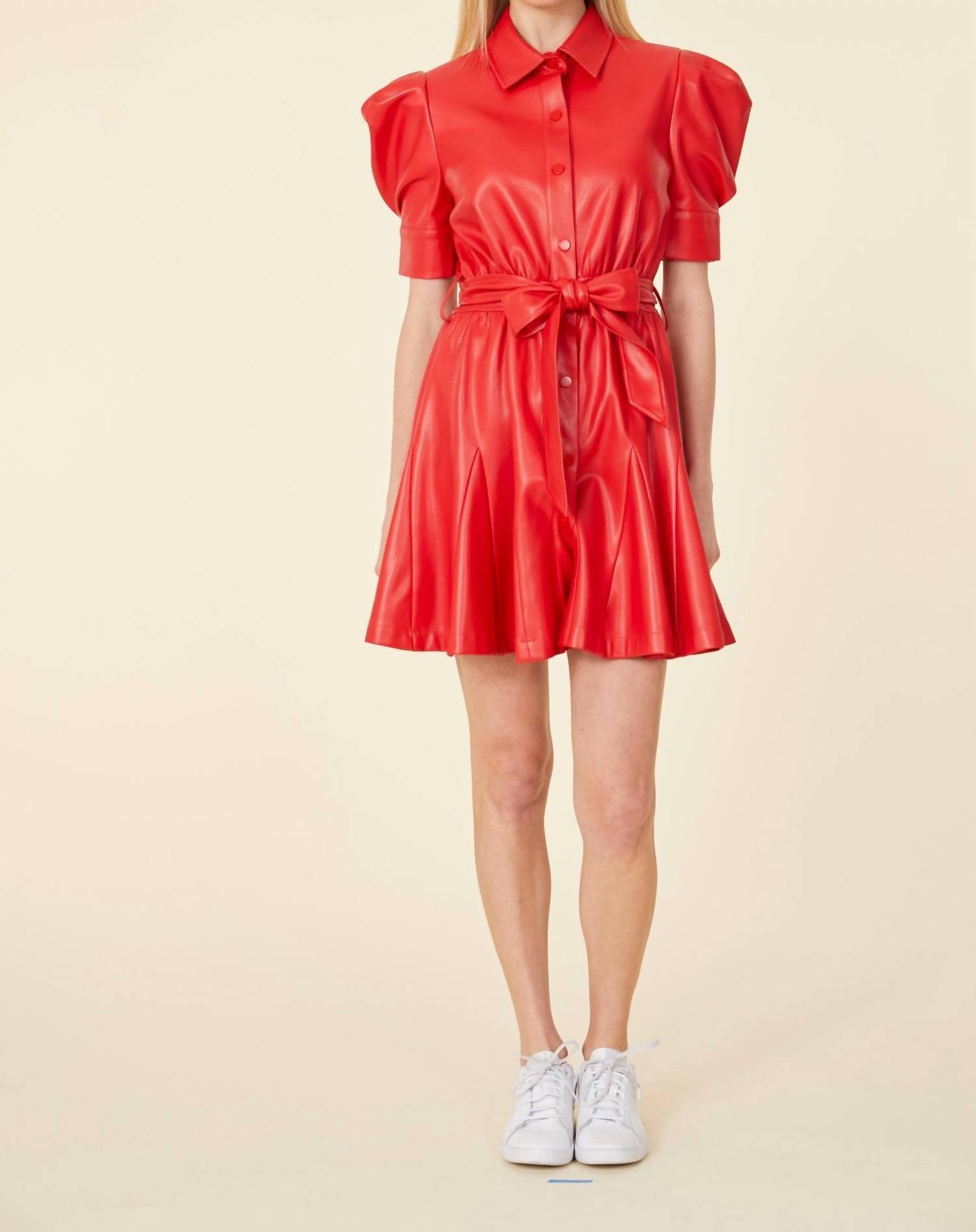 Dolce Cabo - Vegan Leather Puff Sleeve Dress
