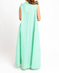 Karlie - Seersucker Stripe Scoopneck Maxi Dress