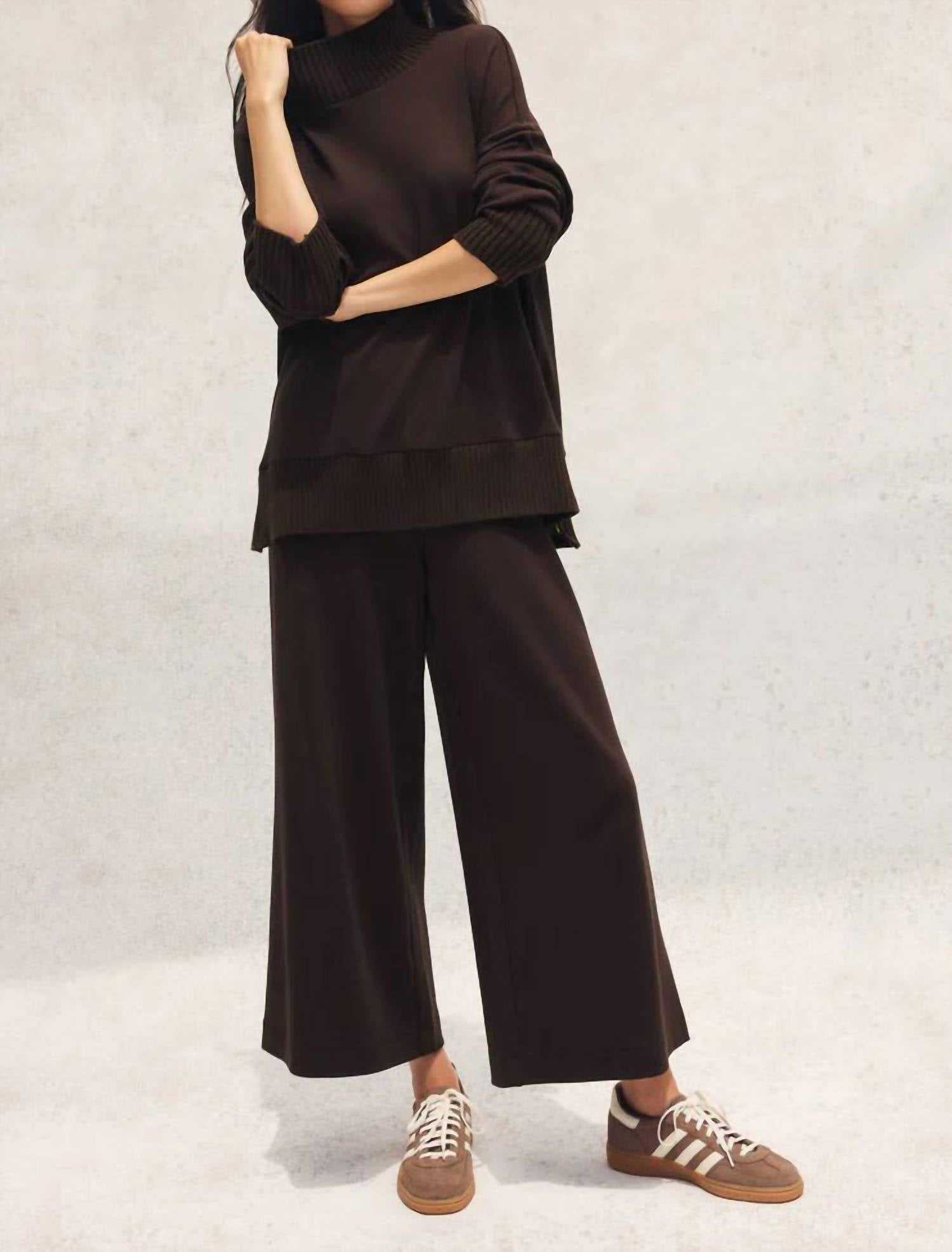 Z Supply Scout Luxe Rib Wide Leg Pants in brown - women's pants
