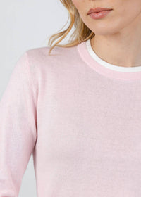 Brodie Cashmere - Double Contrast Trim Crew Sweater