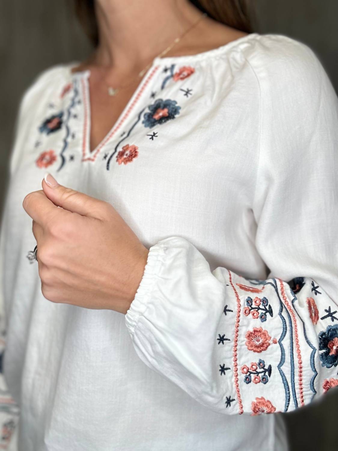 Charlie B - Bayview Embroidered Blouse