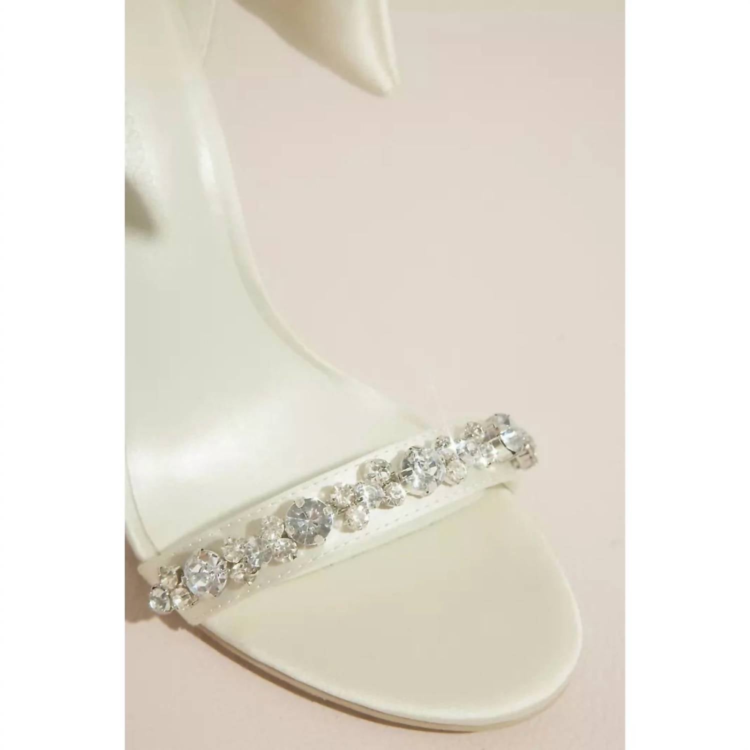 Oleg Cassini - Wowen's Removable Ankle Bow Crystal Strap Heeled Melania Sandals
