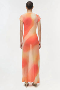 JONATHAN SIMKHAI FIA MIDI DRESS in golden hour sunset - women's dress - alternate view