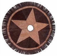 Showman - Embossed Star Suede Leather Christmas Tree Skirt