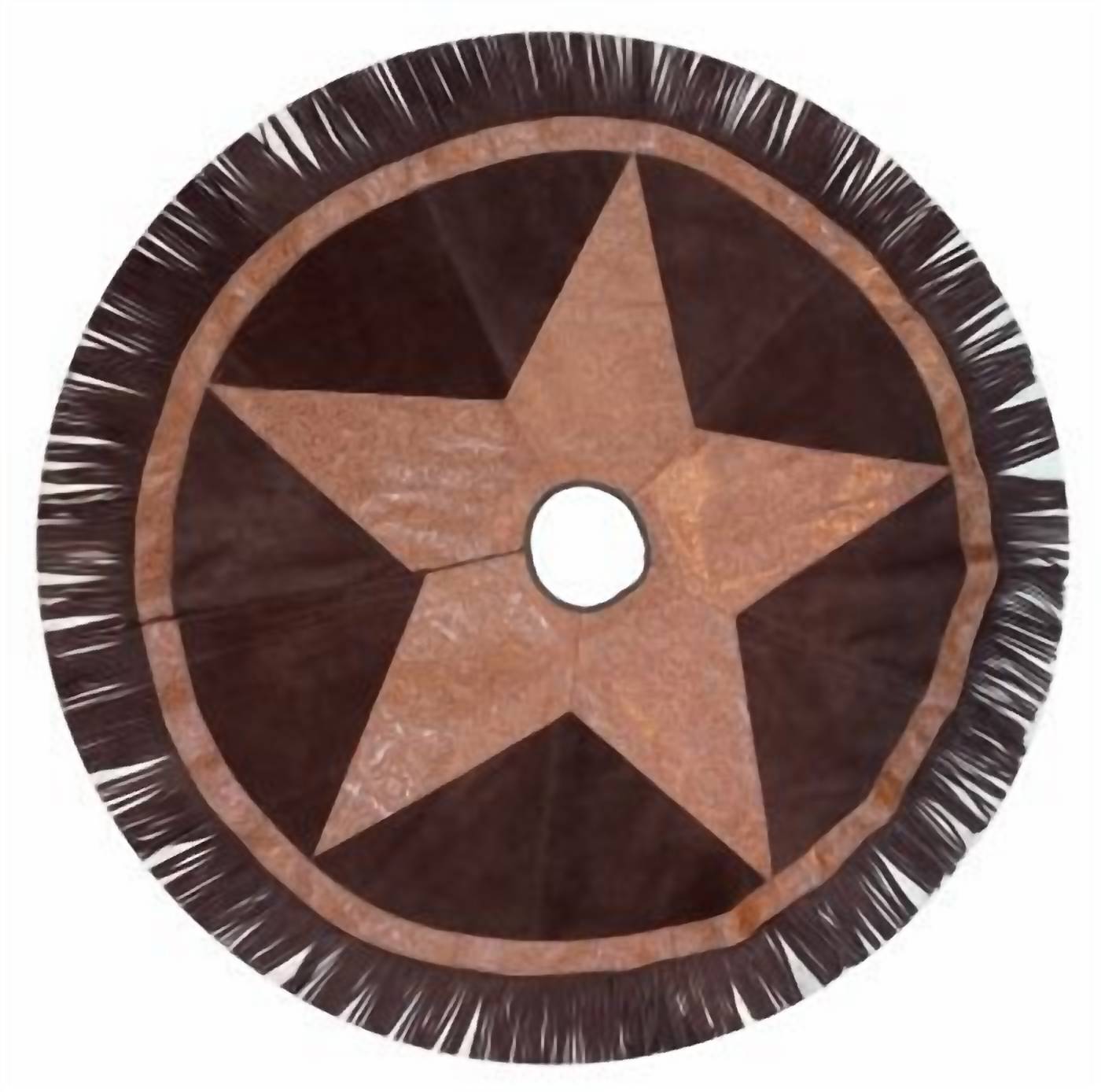 Showman - Embossed Star Suede Leather Christmas Tree Skirt
