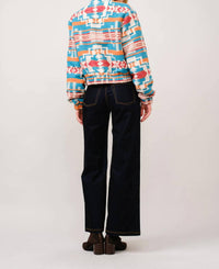Blue B - Jacquard Aztec Snap Up Bomber Jacket
