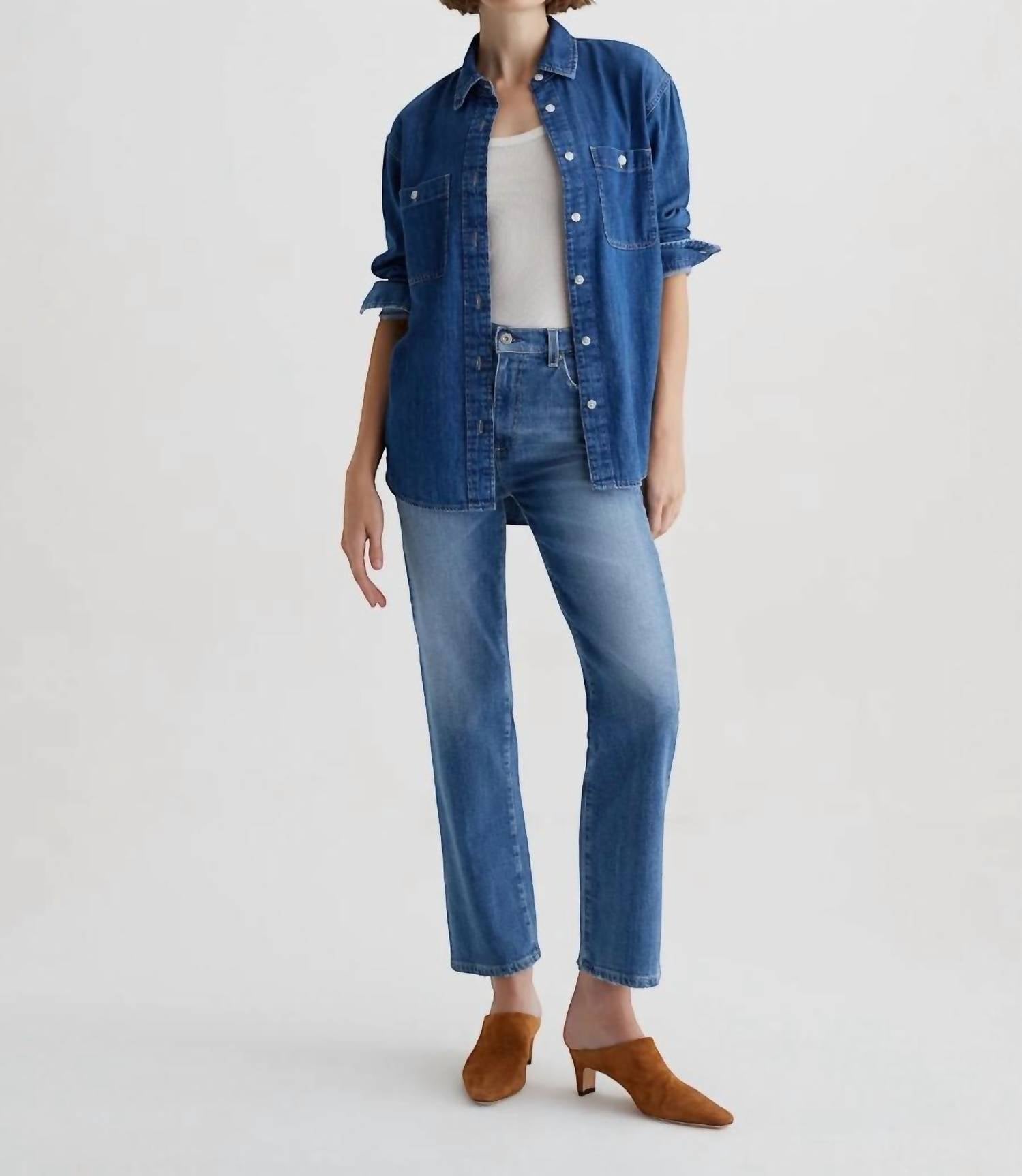 Ag Jeans - Brinley Mid Rise Straight Leg Jeans
