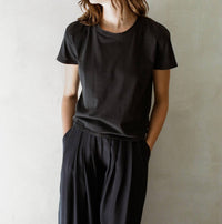 By Together Charlotte Organic Cotton Elevated Tee in washed black - women's t-shirt