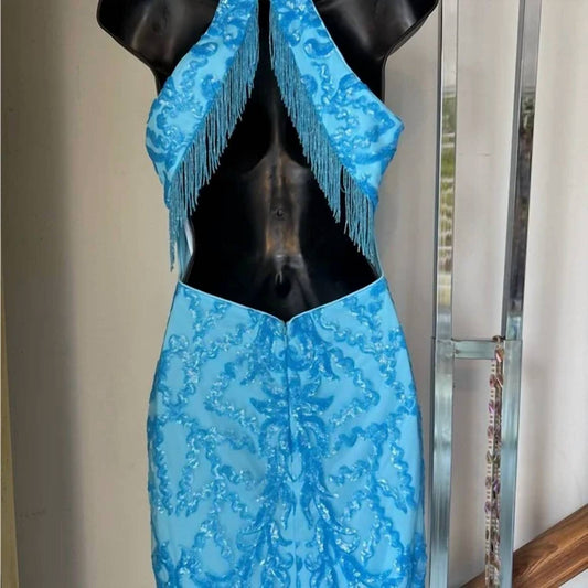 Ava Presley - Halter Sequin Homecoming Dress