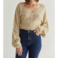 Crescent - Meghan Crop Dolman Netted Top