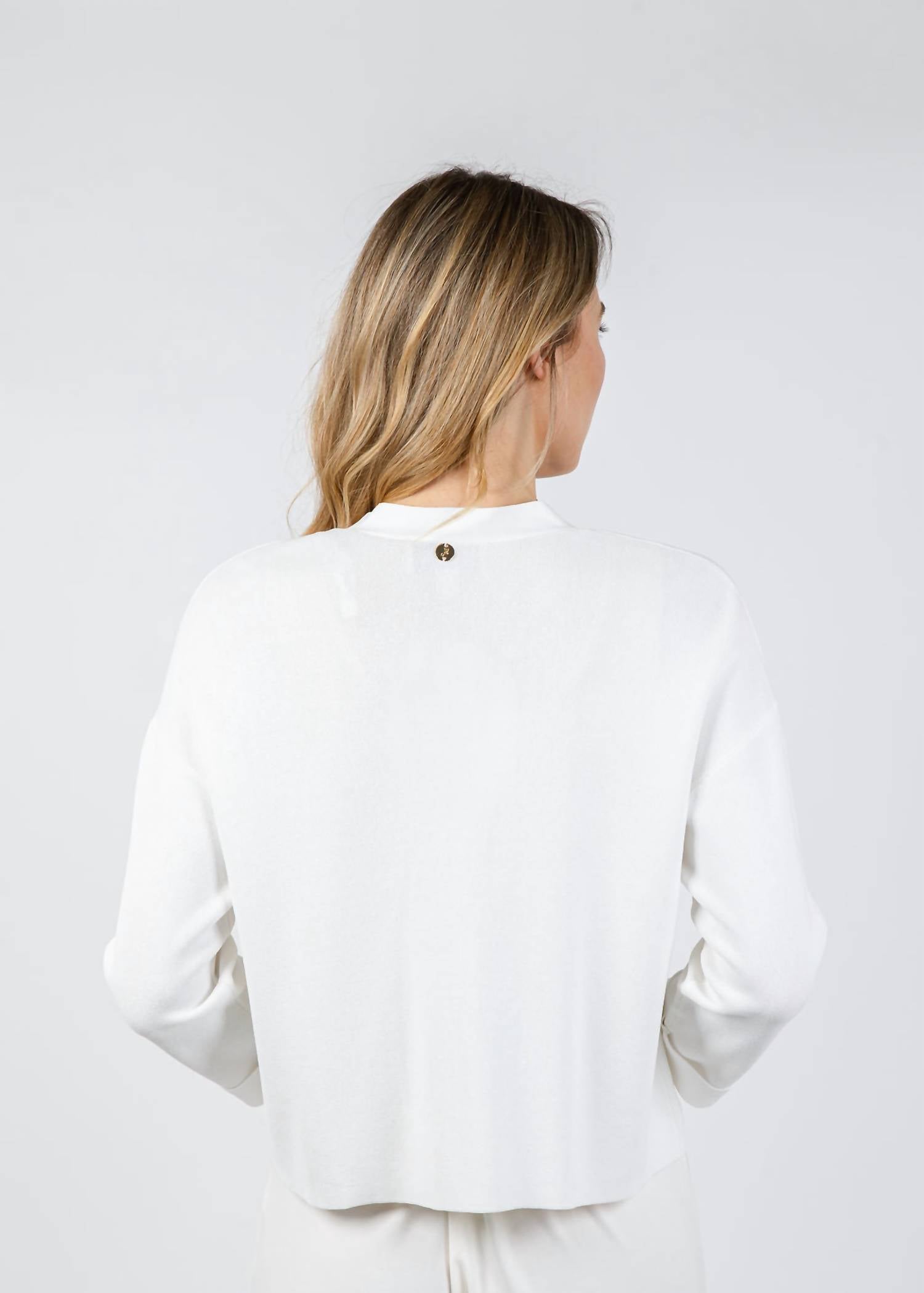 Joseph Ribkoff Three-Quarter Sleeves Button Cardigan in vanilla - women's cardigan - view 5
