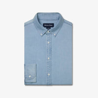 Mizzen + Main Nash Chambray Long Sleeve No Tuck Dress Shirt in light wash - men's shirt - view 5